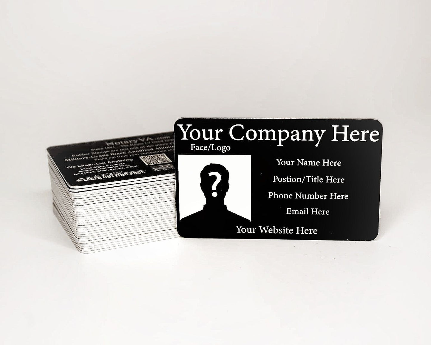 Laser Etched Black Anodized Aluminum Business Cards 25 Pack