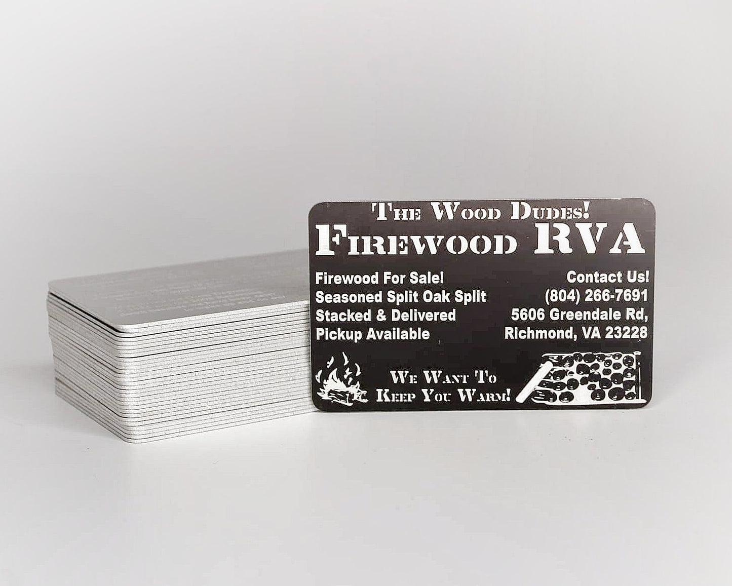 Laser Etched Black Anodized Aluminum Business Cards 50 Pack - BULK DISCOUNT SAVE $18